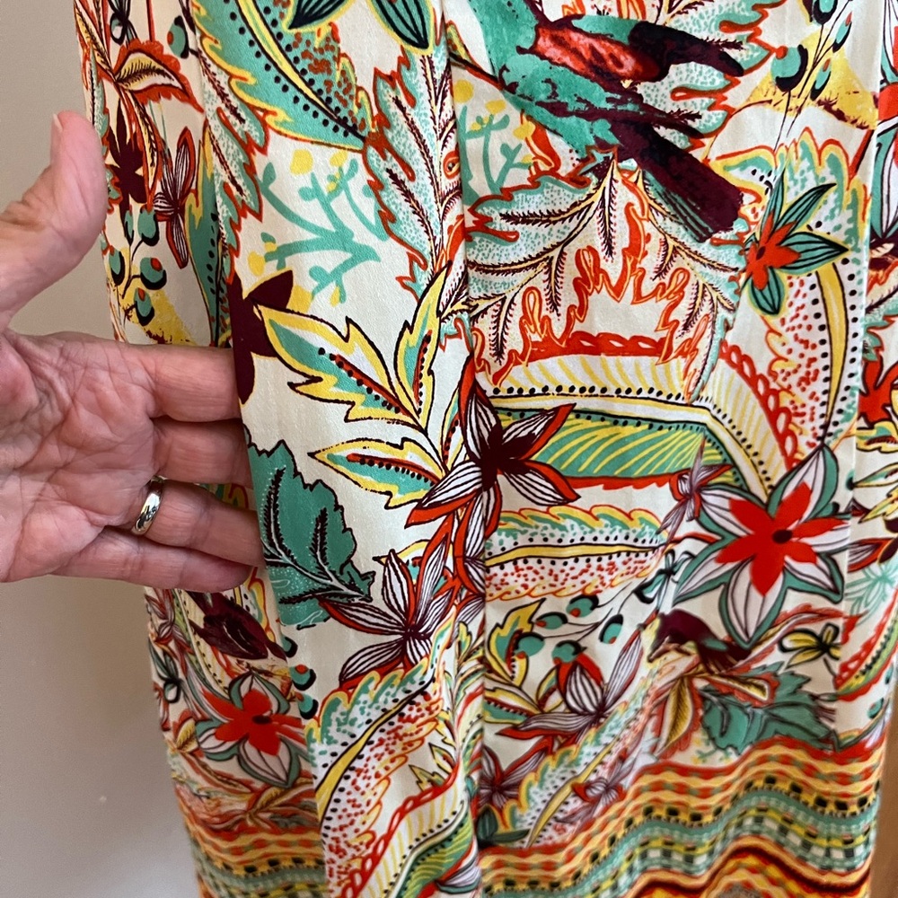 NWT Maggie London Floral Bird Print Sleeveless A-Line Dress Size 10 - Picture 4 of 12